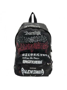 Balenciaga Backpack Explorer DIY Metal Allover Nylon Polyester Black